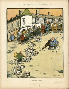 Illustration af Marcel Capy (1865-1941) i Le Rire, 22/02/13 - Rambouillets farvel - Jagtjæger, republikkens præsident, Rambouillet - Fallieres Armand (1841-1931)