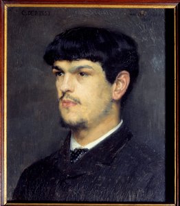 Portræt af den franske komponist Claude Debussy (1862-1918) Maleri med sort sten og pastel af Marcel Andre Baschet (1862-1941) 1884 Dim 0,24 x 0,21 m Paris, musee d