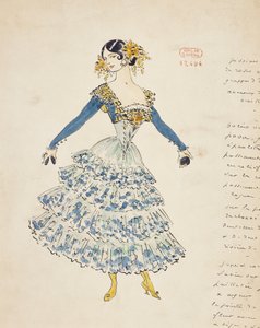 Carmen, kostumeskitse af Marcel Multzer (1866-1937) til anden akt af Carmen, af Georges Bizet (1838-1875)