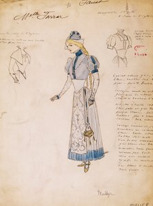 Margherita, skitse af kostume til Faust af Charles Gounod, skabt af Multzer