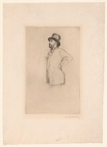 Portræt af Edgar Degas af Marcellin Gilbert Desboutin (signed by artist)