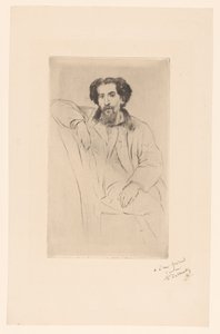 Portræt af Henri Charles Guérard af Marcellin Gilbert Desboutin (signed by artist)