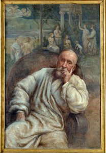 Portræt af maleren Pierre Cecil Puvis de Chavanne (1824-1898) Maleri af Marcellin Gilbert Desboutins (1823-1902) Amiens fra det 19. århundrede, musee de la Picardie - Portræt af maleren Pierre Cecil Puvis de Chavanne (1824-1898). Maleri af Marcellin Gi