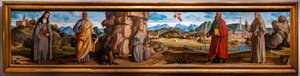 St. Frans modtager stigmata blandt St. Clare og Peter, den velsignede Bartolomeo af Breganze og St. Paul og Bernardino