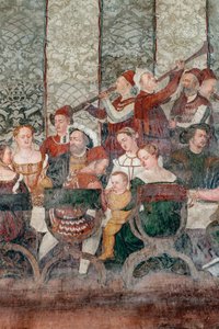 Banket, detalje fra Christian I af Danmarks besøg i Bartolomeo Colleoni, Æreshallen