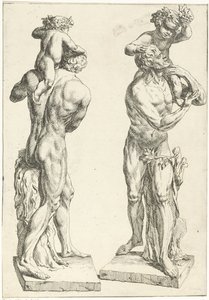 Silenus met de unge Bacchus af Marcellus Laroon (I)