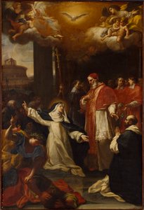 Den hellige Catherine beder pave Gregor XI om at vende tilbage fra Avignon til Rom.
