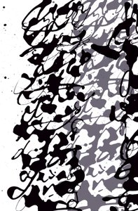 Asemic Writing, 2014 (blæk på papir) af Marco Campedelli