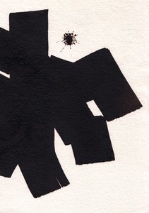 Sort, 2023 (blæk på papir) af Marco Campedelli