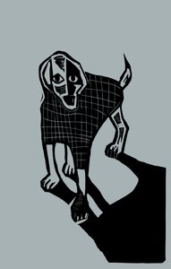 Hund, 2023 (linoleum på papir)