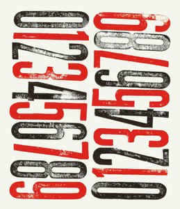 Numbers, 2014 (trætypetryk på papir) af Marco Campedelli