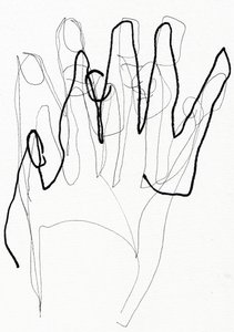 Psyco Hand, 2017 (pen og tusch på papir) af Marco Campedelli
