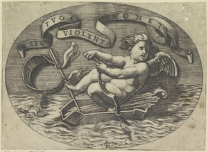 Amor undslipper ad søvejen Sic ruga violenta monet (titel på objekt) af Marco Dente
