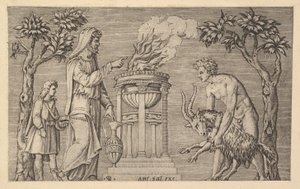 The Mirror of Roman Magnificence: The Sacrifice of a Ram, 1500-tallet. af Marco Dente