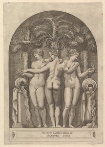 The Mirror of Roman Magnificence: The Three Graces, ca. 1515-27. af Marco Dente