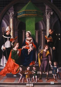Den mystiske ægteskab af Saint Catherine med ærkeenglen Rafael og Tobias,