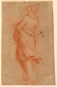 Tegning, En ung kvinde (Maria Magdalena under korset), 1550-75