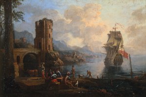 Havlandskab med figurer af Marco Ricci