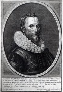 Selvportræt, graveret af Wenceslaus Hollar, 1644 af Marcus Garret Gheeraerts the Younger