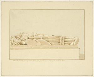 Billede af abbed Guilliam i Bristol Cathedral (blyant og akvarel på papir) af Marcus H. Homes