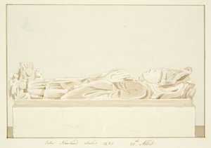 Effigy of Abbed Newland, i Bristol Cathedral (blyant og akvarel på papir) af Marcus H. Homes
