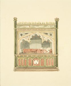Monument til William Canynges i St Mary Redcliffe (blyant og akvarel på papir) af Marcus H. Homes