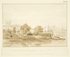 South View af Bristol Cathedral (blyant og akvarel på papir) af Marcus H. Homes