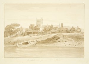South View af Bristol Cathedral (blyant og akvarel på papir) af Marcus H. Homes