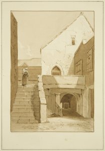 The Black, or Dominican, Friars, Merchant Street (blyant og akvarel på papir) af Marcus H. Homes