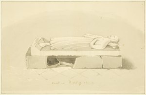 Tomb of Sir John Lamington i St Mary Redcliffe (blyant og akvarel på papir) af Marcus H. Homes