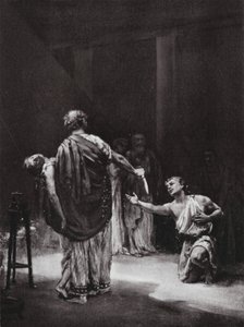Aristodemus af Messenien ofrer sin datter (litografi) af Margaret (after) Dovaston
