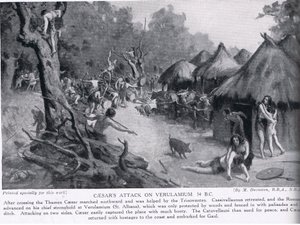 Cæsars angreb på Verulamium, illustration fra 