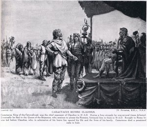 Caractacus foran Claudius, illustration fra 