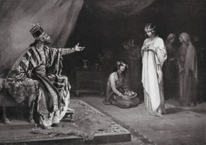 Ægteskab mellem en assyrisk prinsesse og Kara-indash, konge af Babylon (litografi) af Margaret (after) Dovaston