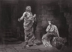 Pelopidas i fangenskab (litografi) af Margaret (after) Dovaston