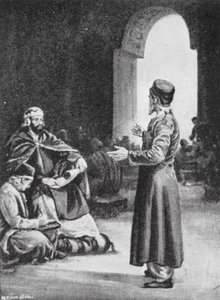 Vologeses III overvåger indsamlingen af Pehlevi Avesta, AD 160 (litografi) af Margaret (after) Dovaston