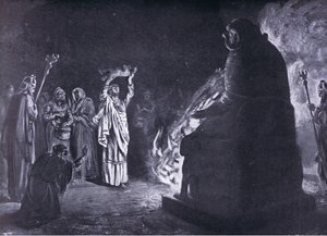 Et fønikisk offer til Moloch (litografi) af Margaret Dovaston