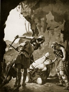 Konstantin II dræbt af danskerne, 881 e.Kr., illustration fra 
