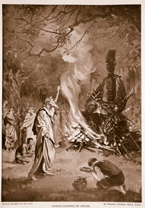 Druidernes menneskeofring, illustration fra 