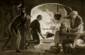 Lambert Simnel i køkkenet, illustration fra 