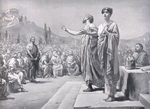 Pericles Pleading for Aspasia, illustration fra 