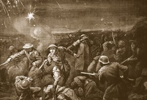 Midlertidig kaptajn A.C.T. White leder et modangreb og driver fjenden ud af en skanse (litografi) af Margaret Dovaston