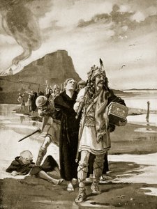 Plyndringen af Lindisfarne, illustration fra 