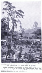 Yoriyoshis kampagne i Mutsu (litografi) af Margaret Dovaston
