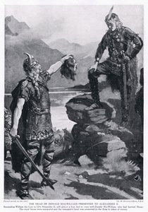 Hovedet af Donald MacWilliam præsenteret for Alexander II AD1214 af Margaret Dovaston
