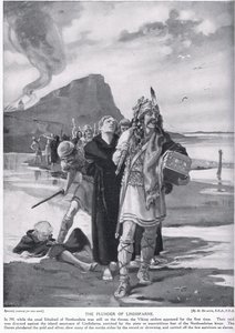 Plyndringen af Lindisfarne AD793 af Margaret Dovaston