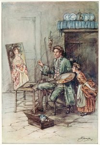 The Vicar of Wakefield af Oliver Goldsmith (farvelitografi)