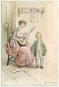 The Vicar of Wakefield af Oliver Goldsmith (farvelitografi)