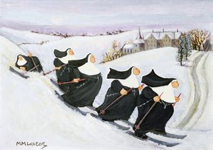 Skiløb (olie på papir)
