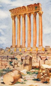 Jupiter-templet, Baalbek (farvelitografi)